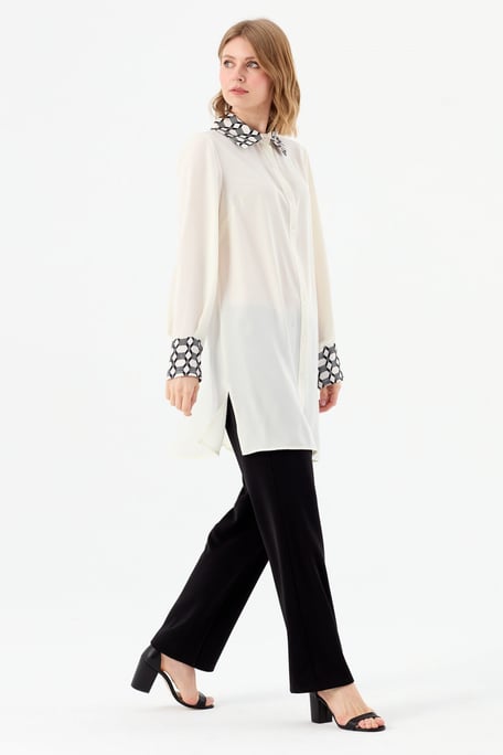 Back Tie Tunic Ecru
