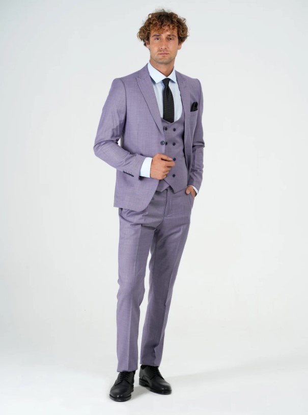 PİRO BRANO- Light Purple Filafil Vest Suit