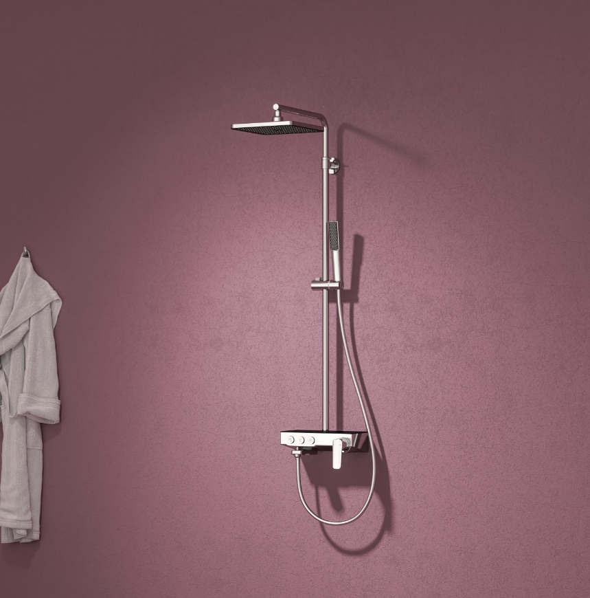 Niagara Three Way Shower Column Black Glass