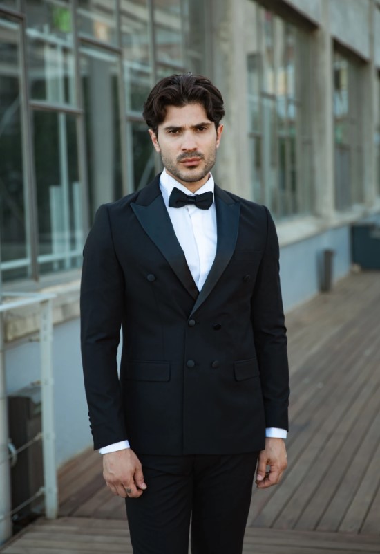 PİRO BRANO- Black Double Breasted Tuxedo